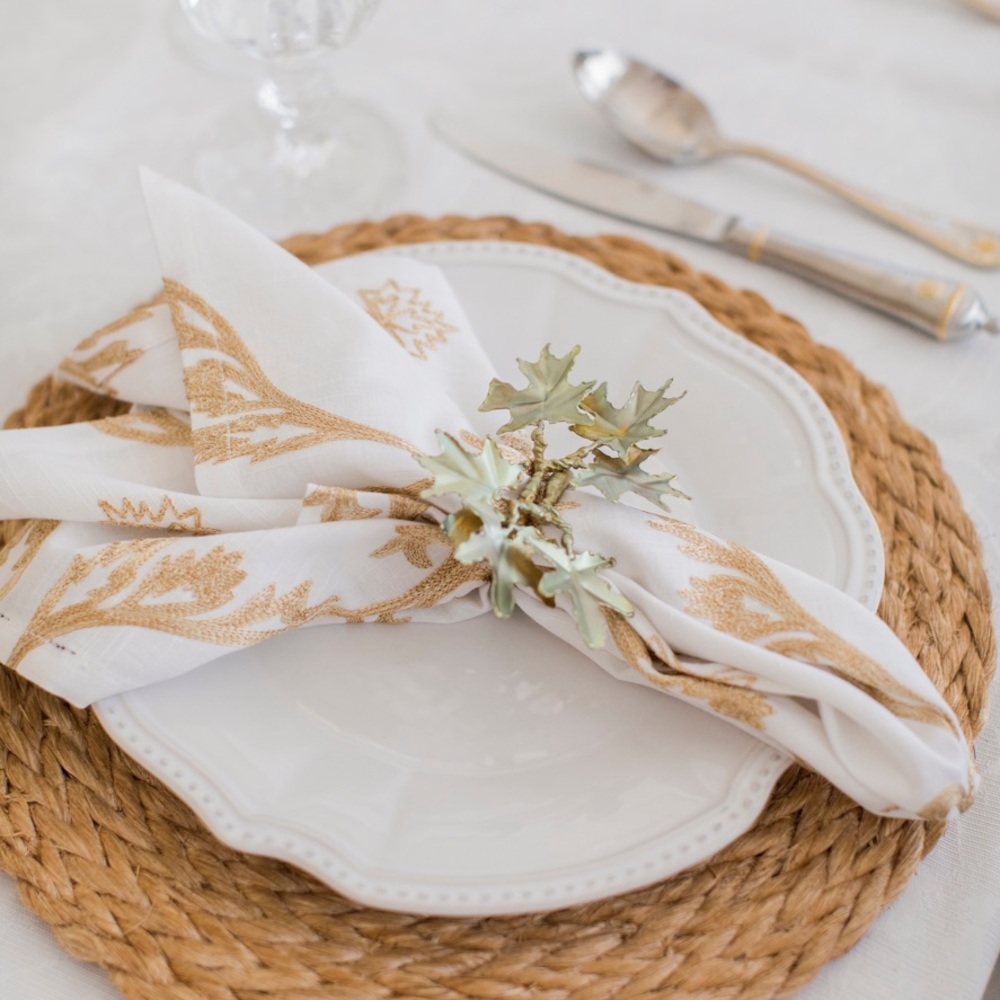 Kim Seybert Foliage Napkin Ring - set of 2